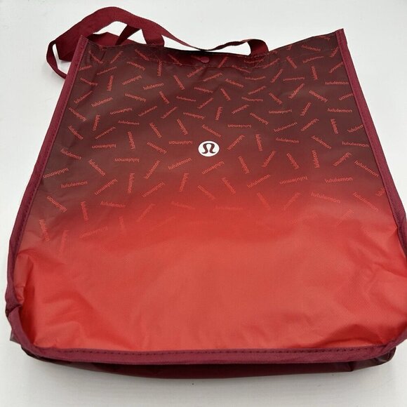 Lululemon Reusable Shopping Gift Bag Yoga Tote Logo Large Red 16" x 14" x 6" - Picture 5 of 5